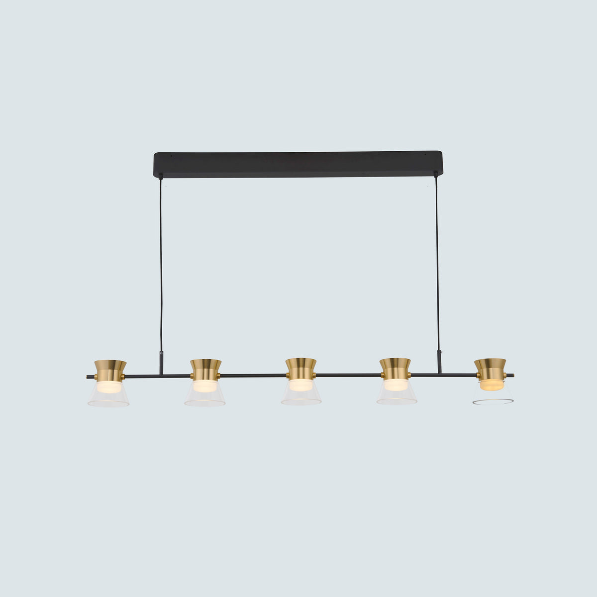 וולטרה VOLTERA מנורת תליה 120 סמ' 30W LED U/D שחור וזהב פליז