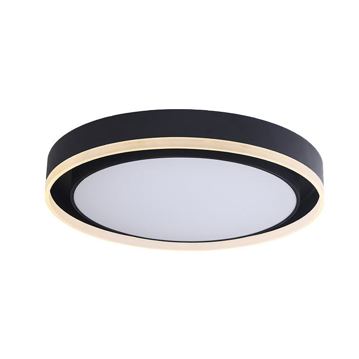 קפרי צמוד עגול קוטר 60 80W LED כולל שלט 3 הדלקות - שחור