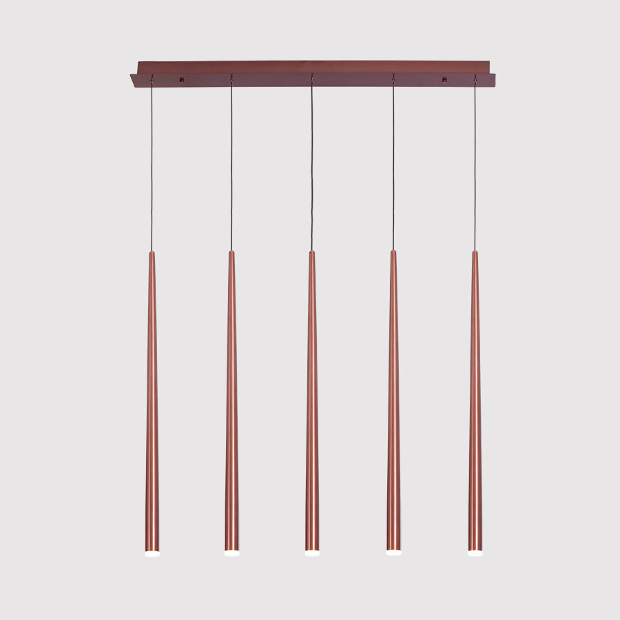 ברשה תליה חמישייה קוני ארוך LED 25W - קפה נחושת